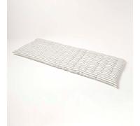 Homescapes 3 Seater Grey Stripe Bench Cushion With 100% Cotton Cover, 143 X 48 Cm