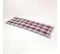 HOMESCAPES Red Tartan Garden Bench Cushion 3 Seater Seat Pad for Patio Furniture Kitchen or Dining Bench Indoor & Outdoor Use Comfortable 100% Cotton “Macduff” Style Thick Cushion 143 cm Wide