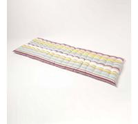 Homescapes 3 Seater Osaka Stripe Bench Cushion With 100% Cotton Cover, 143 X 48 Cm
