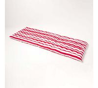 HOMESCAPES Red & White Stripe Garden Bench Cushion 3 Seater Seat Pad for Patio Furniture Kitchen or Dining Bench Indoor & Outdoor Use Comfortable 100% Cotton Thick Cushion 143 cm Wide