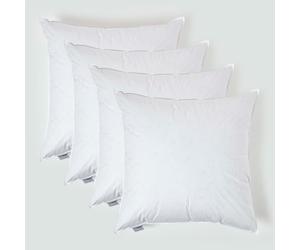 HOMESCAPES 4 Pack Luxury Duck Feather Cushion Inserts 80cm x 80cm (32 x 32”) Perfect Bounce Back and Down-Proof Cover Generously Filled Inner Pads Filler, Hypoallergenic RDS Certified Machine Washable