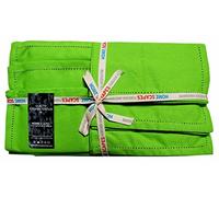 HOMESCAPES - 4 Placemats 1 Table Runner and 4 Napkins Set - Lime Green - 100% Cotton -Hand Woven- Easy Care - Washable at 40 Deg C