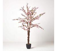 HOMESCAPES - 5 Feet Blossom Tree - Light Pink - Real Wood Stems and Lifelike Leaves Replica Artificial Plant