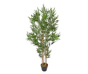 HOMESCAPES 5 ft Bamboo Tree Large Artificial Replica Plant in Black Pot Indoor Home Office Decorative Fake Plant