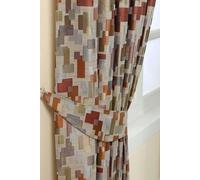 Homescapes Abstract Jacquard Curtain Tie Back Pair Homescapes Multicolor
