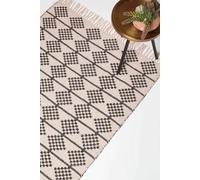 Homescapes Adana Handwoven Cotton Textured Rug In Black Black 120cm x 170cm