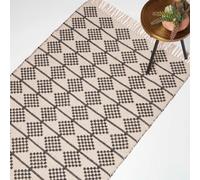 Homescapes Adana Handwoven Monochrome Cotton Textured Rug, 90 X 150 Cm