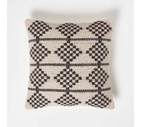 Homescapes Adana Handwoven Textured Natural & Black Cushion | Size: 45 cm x 45 cm Homescapes Black 45 cm x 45 cm