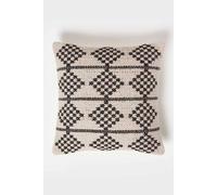 Homescapes Adana Handwoven Textured Natural & Black Cushion Black 45cm x 45cm