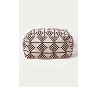 Homescapes Adana Handwoven Textured Pouffe Bean Cube In Black Black One Size