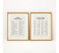 Affirmations Wall Art, 30 x 40cm, Set of 2