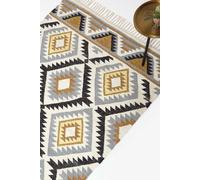Homescapes Agra Handwoven Diamond Pattern Kilim Wool Rug Multi