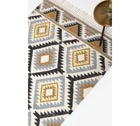 Homescapes Agra Handwoven Diamond Pattern Kilim Wool Rug Multi