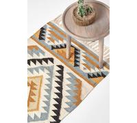 Homescapes Agra Handwoven Pattern Kilim Wool Hall Runner, 66 x 200 cm | Size: 66 cm x 200 cm Homescapes Multicolor 66 cm x 200 cm