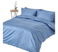 Homescapes Air Force Blue Egyptian Cotton Duvet Cover With Pillowcases 1000 Thread Count, Single