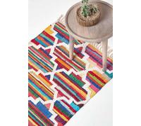Amsterdam Handwoven Cotton Chindi Kilim Hall Runner, 66 x 200 cm Homescapes Multi 66cm x 200cm