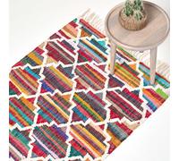 Homescapes Amsterdam Handwoven Multi Coloured 100% Cotton Chindi Kilim Pattern Rug, 90 X 150 Cm