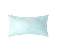 (King - 48 x 91 cm, Blue) Egyptian Cotton Satin Stripe Pillowcase 330 Thread Count