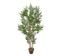 HOMESCAPES 5 ft Bamboo Tree Large Artificial Replica Plant in Black Pot Indoor Home Office Decorative Fake Plant