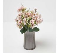 Homescapes Artificial Blush Pink Handcrafted Wild Daisy Flower Bouquet, 46 Cm