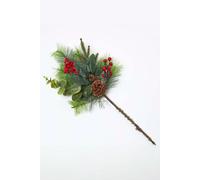 HOMESCAPES Artificial Bouquet Winter Woodland and Eucalyptus Single Stem