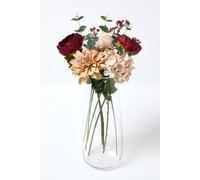 Homescapes Artificial Burgundy Roses And Dahlias Bouquet, 67 Cm In Red Red One Size