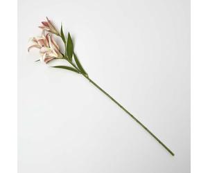 HOMESCAPES Artificial Cream Pink Lily Flowers 80 cm, Realistic Individual Flower