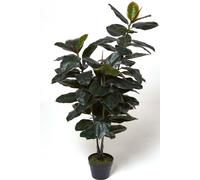 Homescapes Artificial Ficus Rubber Plant in Pot, 130 cm Tall in Green Homescapes Green