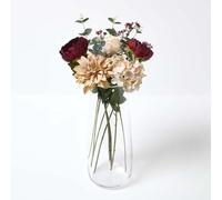 HOMESCAPES Artificial Flowers for Decoration, Realistic Fake Flowers Bouquet, Lifelike Rose, Hydrangea, Peony, Dahlia Plastic Faux Floral Arrangements Indoor Outdoor Wedding Birthdays Home Party Decor
