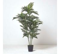 Homescapes Artificial Green Handcrafted Areca Palm Tree In Pot, 120 Cm