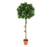 Homescapes Green 4ft Ficus Topiary Artificial Tree with Pot, 125 cm