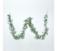 HOMESCAPES Lambs Ear Garland 190 cm Artificial Foliage Soft Faux Vine Greenery for Indoor Decoration