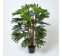 Artificial Rhapis Excelsa Palm Tree, 120 cm Tall Homescapes Green One Size