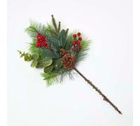 HOMESCAPES Artificial Bouquet Winter Woodland and Eucalyptus Single Stem