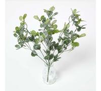 HOMESCAPES Christmas Artificial Flowers for Decoration, Realistic Xmas Mistletoe, Lifelike Faux Leaves, Artificial Greenery Foliage with Fake Snow, Plastic Floral Arrangements Indoor Home Party Decor