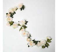 Homescapes Artificial Peony Flower Garland, 180 cm in Natural Homescapes Natural