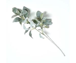 HOMESCAPES Artificial Lambs Ear Spray 70 cm Faux Foliage Single Stem Leaves for Bouquet or Floral Arrangement