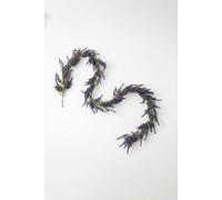 HOMESCAPES Flower Garland Lavender - 190cm Artificial Flower Garland for Decoration, Spring Floral Garland Hanging Vine for Wedding Arch Mantle Home Wall Bedroom Party Decor