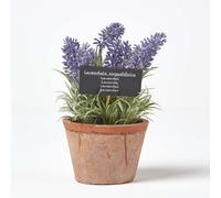Homescapes Artificial Purple Handcrafted Lavender Plant In Decorative Pot, 20 X 12 Cm