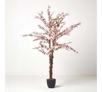 Homescapes Artificial Light Pink Handcrafted Blossom Tree With Silk Flowers, 5 Ft