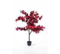Homescapes Artificial Maple Leaf Tree, 120Cm, Autumnal Red & Gold Red