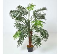 Homescapes Artificial Palm Tree Plant With Pot 120 Cm Handcrafted Green Indoor Decorative Faux House Plant
