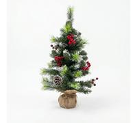 Homescapes Artificial Pinecone & Berry in Burlap, 60cm in Green Homescapes Green