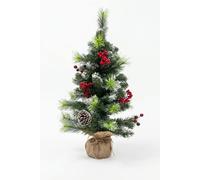 Homescapes Artificial Pinecone & Berry in Burlap, 60cm in Green Homescapes Green