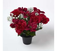 HOMESCAPES Artificial Poinsettia and Rose Flowers in Pot, Artificial Flower Bouquet
