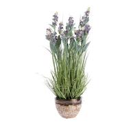 Homescapes Artificial Purple Handcrafted Lavender Plant In Decorative Metallic Ceramic Pot, 66 Cm