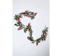 Homescapes Artificial Winter Berries And Olive Leaf Garland In Red Red One Size