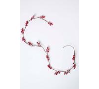 Artificial Winter Snow Berry Garland Homescapes Red One Size