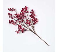 HOMESCAPES Artificial Single Stem Red Snow Berry Christmas Decorative Realistic Plant Festive Xmas Holidays Home Decor