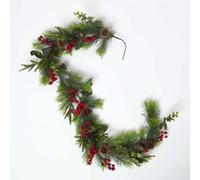 Homescapes Artificial Winter Woodland And Eucalyptus Garland In Green Green
